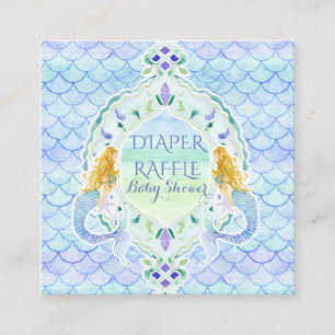 Carte D'accompagnement Aquarelle de tombola de couche-culotte de baby