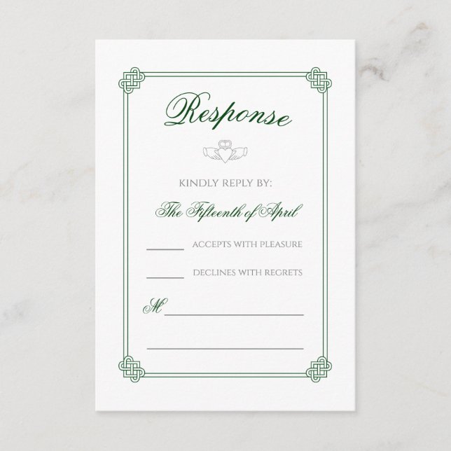 Carte D'accompagnement Aquarelle Destination : Irlande RSVP (Devant)