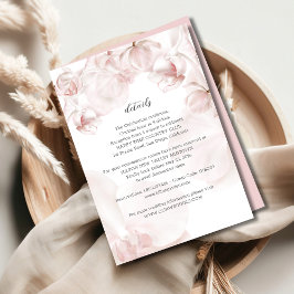Carte D'accompagnement Aquarelle d'orchidée rose pâle détails du mariage