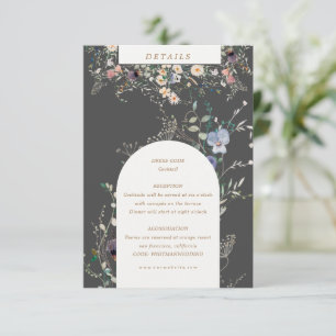 Carte D'accompagnement aquarelle élégante fleur sauvage détails de la réc