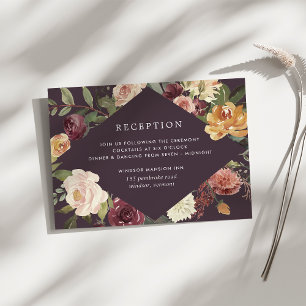 Carte D'accompagnement Aquarelle en fleur rustique Réception de mariage f