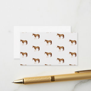 Carte D'accompagnement Aquarelle équestre Paint Horse américain