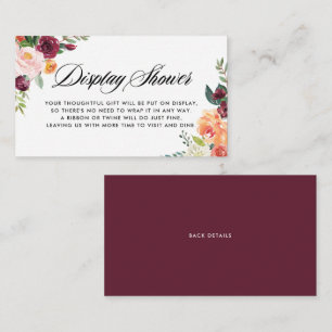 Carte D'accompagnement Aquarelle Fleurs d'automne Floral Display Douche