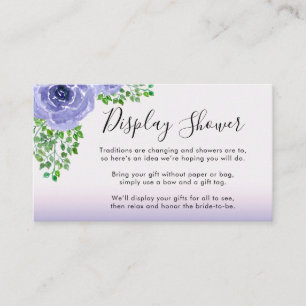 Carte D'accompagnement Aquarelle Fleurs pourpres   Afficher la douche
