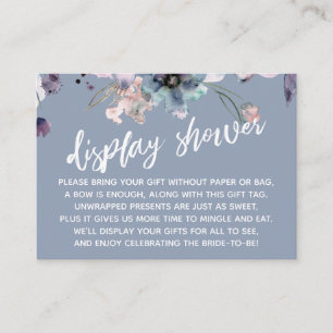 Carte D'accompagnement Aquarelle Floral Dusty Bleu Fête des mariées d'aff