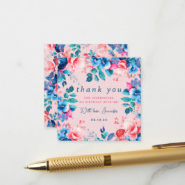 Carte D'accompagnement Aquarelle Floral Merci d'anniversaire Insérer Blus