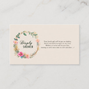 Carte D'accompagnement Aquarelle Flore sauvage Baby Display Douche