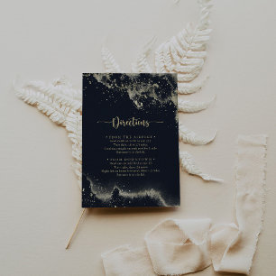 Carte D'accompagnement Aquarelle Gold Splash Mariage Directions