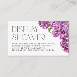 Carte D'accompagnement Aquarelle Lilac Fleurs Douche à affichage Botaniqu