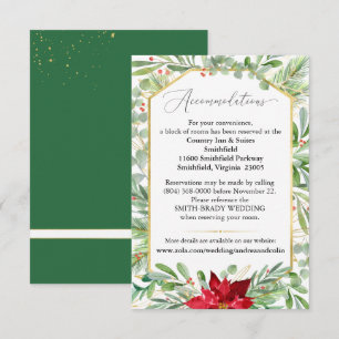 Carte D'accompagnement Aquarelle Mariage de Noël Hébergements