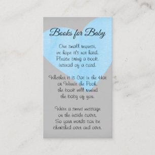 Carte D'accompagnement Aquarelle moderne Blue Heart Baby shower garçon