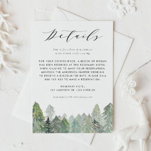Carte D'accompagnement Aquarelle neige À feuillage persistant Forest Déta
