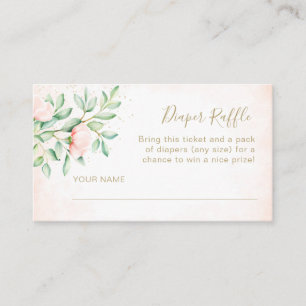 Carte D'accompagnement Aquarelle Ombre Peach Roses Diaper Raffle