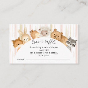 Carte D'accompagnement Aquarelle Pinceau Forêt Bébé Animaux Plongeur Raff