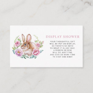 Carte D'accompagnement Aquarelle Rabbit Floral Wreath douche