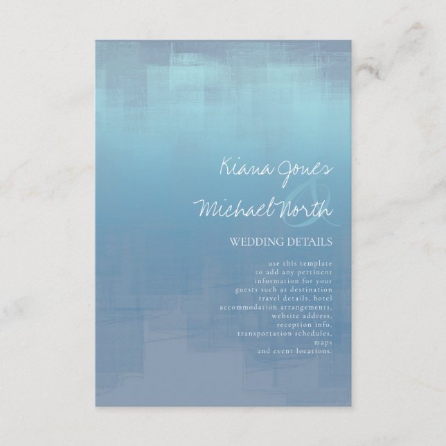 Carte D'accompagnement Aquarelle Réflexions Détails Dusty Blue ID774 (Devant)