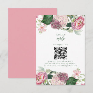 Carte D'accompagnement Aquarelle romantique Fleurs roses Mariage de jardi