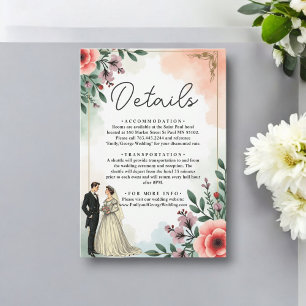 Carte D'accompagnement Aquarelle romantique Floral Bride Et Mariage de ch