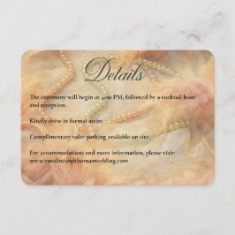 Carte D'accompagnement Aquarelle romantique perles florales Plumes Mariag
