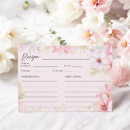 Carte D'accompagnement Aquarelle rose Floral Parties scintillant or Recet