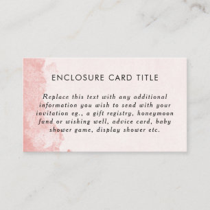 Carte D'accompagnement Aquarelle rose pâle Encre Laver Texture do-it-your