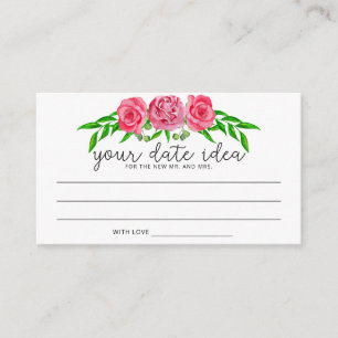 Carte D'accompagnement Aquarelle roses Date nuit idées \ Date jar
