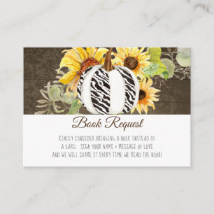 Carte D'accompagnement Aquarelle Rustique Citrouille Sunflower Bois Livre