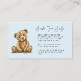 Carte D'accompagnement Aquarelle simple Petit Ours Bleu Baby shower garço