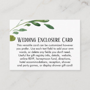 Carte D'accompagnement Aquarelle simple Verdure do-it-yourself Mariage pe