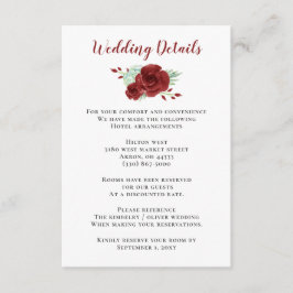 Carte D'accompagnement aquarelle succulent bordeaux or mariage floral