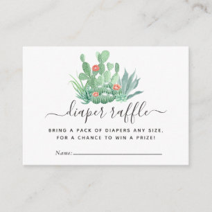 Carte D'accompagnement Aquarelle Succulents Baby shower Déchets Raffle