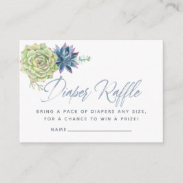 Carte D'accompagnement Aquarelle Succulents Baby shower Déchets Raffle