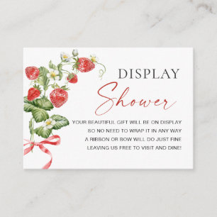 Carte D'accompagnement Aquarelle tendance Fraise Baby Display Douche