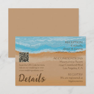 Carte D'accompagnement Aquarelle Tropical Ocean Beach Code QR Mariage