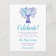 Aquarelle Turquoise violette Arbre de vie Réceptio