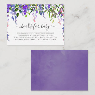 Carte D'accompagnement Aquarelle ultra violet Livres floraux pour bébé