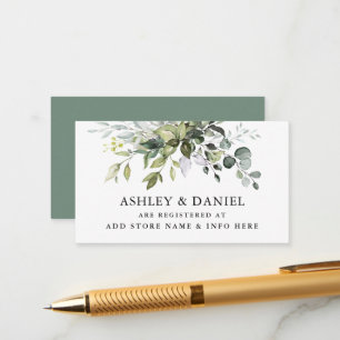 Carte D'accompagnement Aquarelle Vert Mariage Sage Green Registre