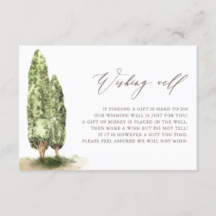 Carte D'accompagnement Aquarelle vintage Arbres Mariages Wishing well