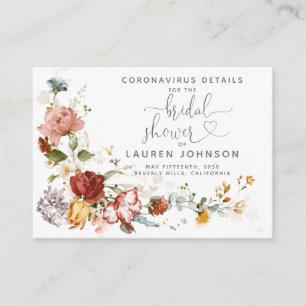 Carte D'accompagnement Aquarelle vintage Coronavirus Floral Détails
