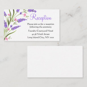 Carte D'accompagnement Aquarelle violet été Réception de mariage floral