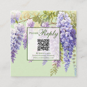 Carte D'accompagnement Aquarelle violette glycine florale lilas botanique