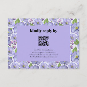 Carte D'accompagnement Aquarelle Violettes Violettes & Motif Floral