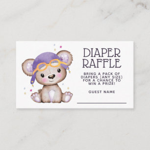 Carte D'accompagnement Aquarelle Whimsical Girl Pilot Teddy Bear