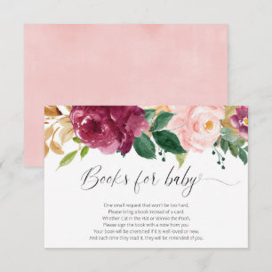 Carte D'accompagnement Aquarelles florales roses rousses et bordeaux livr