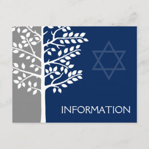 Carte D'accompagnement Arbre gris de marine d'information de Mitzvah de