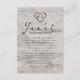 Carte D'accompagnement Arbre rustique Informations sur le Mariage de l'Ar