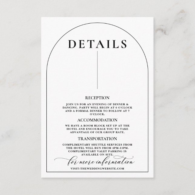 Carte D'accompagnement Arc Chic Moderne Design Élégant (Devant)