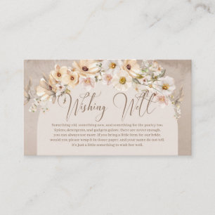 Carte D'accompagnement Arc de Boho fleur sauvage neutre tendance Wishing