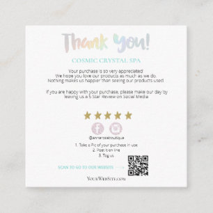 Carte D'accompagnement *~* Arc-en-ciel. QR AP8 MERCI Gold Star