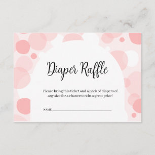 Carte D'accompagnement Arc rose Polka Dot Fille Baby shower Déchets Raffl